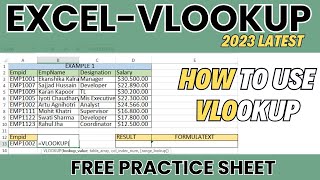 What is Vlookup and How to Apply Vlookup  Free Advance Practice Sheet  MS EXCEL [upl. by Yesdnil]