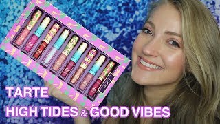 Tarte High Tides amp Good Vibes Mini H2O Gloss Set Swatches  Review [upl. by Adnof]