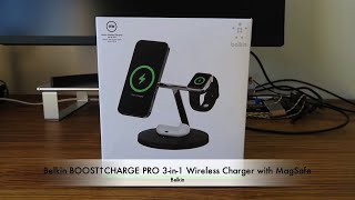 BelkinのMagSafe対応充電スタンド「Belkin BOOST↑CHARGE PRO 3in1 Wireless Charger with MagSafe」の紹介 [upl. by Llyrad51]