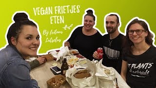 Vegan frietjes eten bij frituur Lutselus in Diepenbeek vlog [upl. by Anauqahc]