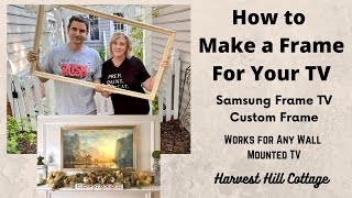 How to Make a Frame for Your TV Samsung Frame TV Custom Frame Mantle Decor DIY Home Decor [upl. by Wyne]