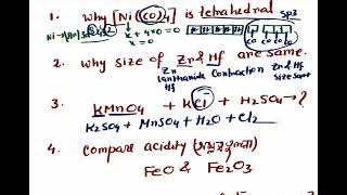 Practice Questions on Coordination amp df block ChemistrySET01MrPappu Bhowmick [upl. by Bertine]