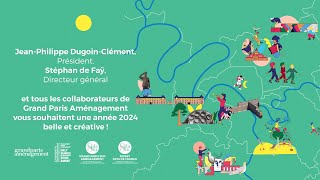 Carte de voeux 2024 de Grand Paris Aménagement  En 2024 mettons plus dart dans la ville [upl. by Eisenhart]