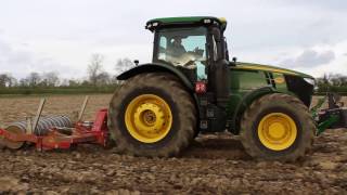 John Deere 7310R Subsoiling in North Yorkshire [upl. by Nhaj]