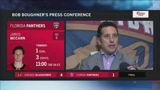 Bob Boughner  Florida Panthers vs Chicago Blackhawks 11252017 [upl. by Nadnarb]