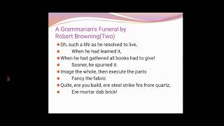 MA FINAL PAPER VI A GRAMMARIANS FUNERAL TWO 13 8 21 [upl. by Laynad927]