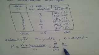 Statistica  Media  Dispersia  Frecventa relativa [upl. by Meeks544]