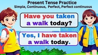 500 Q amp A Present Tense  Present Simple Present Continuous Present Perfect Perfect continuous [upl. by Dyraj]