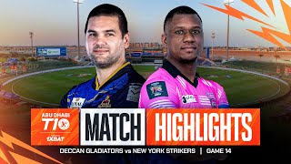 2024 Abu Dhabi T10 I Match 14 Highlights Deccan Gladiators vs New York Strikers  Season 8 [upl. by Neeluqcaj253]