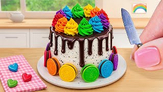 Chocolate Cake Recipe Using COLA FANTA SPRITE  Satisfying Rainbow Cake Decorating [upl. by Aleemaj]