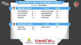 Wilmslow CC 2nd XI v Runcorn CC 2nd XI [upl. by Pearl367]