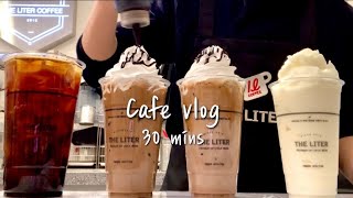 Sub🤎☕️카페 브이로그 30분 모아보기☕️🤎  카페모카는 달콤쌉쌀의 정석😋  cafe vlog  카페 브이로그  더리터  asmr  nobgm [upl. by Dorcia184]