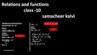 samacheer kalviRelations and functionsmaths fx 2x –x2Findi f1 iifx1School subjects [upl. by Htenek957]