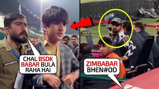 Huge fight when Babar Azam arrested Virat Kohlis Pakistani fan who abused him quotZimbabarquot in PSL 9 [upl. by Ainatit]