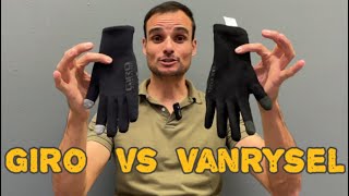 GUANTES CICLISMO IMPERMEABLE WATERPROOF GIRO VS VANRYSEL COMPARATIVA ciclismo bicicleta bike [upl. by Ahseiat]