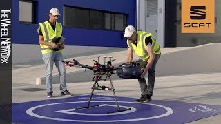 SEAT Production – First Use Of Drones To Deliver Parts  Martorell Plant [upl. by Gamber16]