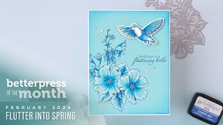 Spellbinders February 2024 BetterPress Plate of the Month – Flutter Into Spring [upl. by Florella]