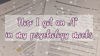 A LEVEL PSYCHOLOGY  HOW I GOT AN A IN MY MOCK  revise with me [upl. by Niles]