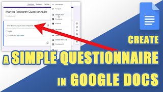 HOW TO Easily Create a QUESTIONNAIRE Survey Using Google Docs amp Forms [upl. by Nonnahc]