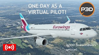 2000 Subscribers Special Stream One day as a Airline Pilot Eurowings A320SL EDDL [upl. by Dupuy]