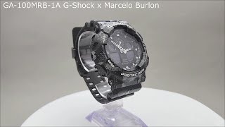 Casio GShock GA100MRB1A GShock x Marcelo Burlon [upl. by Ehcadroj193]