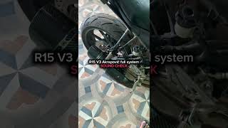 R15 V3 Akrapovič Full System Exhaust Note With BMC  Idle Noise [upl. by Enixam]