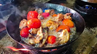 Nisar Charsi Chicken karahi Recipe in Peshawar  Street Food of Peshawar Pakistan by Mukkram Saleem [upl. by Rolyat943]