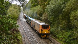 GBRf 73212 amp 73213 with the RHTT on the Uckfield line  41123 [upl. by Eidnyl]