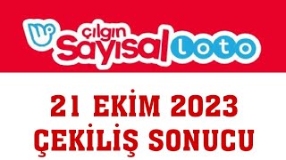 Çılgın Sayısal Loto Çekiliş Sonuçları 21 Ekim 2023 [upl. by Lamhaj]