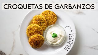 Croquetas de garbanzos al horno  mayonesa vegana [upl. by Akenat442]