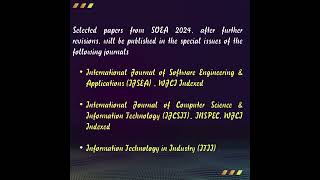 Call for Papers  8th International Conference on Software Engineering and Applications SOEA 2024 [upl. by Tloc]