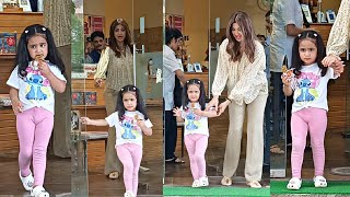 Shilpa Shetty Daughter Samisha Cutely Eating Chocolate Adorable Video [upl. by Ahsiugal]