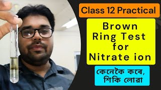 Brown Ring TestSalt analysisDetection of Nitrate ionClass 12 Chemistry Practical ahsec [upl. by Kannav]