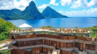 Resort Tour  Jade Mountain Resort  Anse Chastanet St Lucia [upl. by Tnarg]