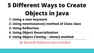 5 Ways to Create an Objects in Java [upl. by Roice]