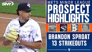 Mets top pitching prospect Brandon Sproat unleashes dominant performance Ks 13  SNY [upl. by Llenel427]