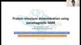 Protein Structure Determination Using Paramagnetic NMR  Dr Alireza Bahramzadeh  Session 17 [upl. by Mauceri]