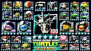 🐢ALL 81 PLATINUM LEVEL 100 CHARACTERS TMNT LEGENDS [upl. by Araid]