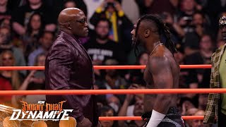 Bobby Lashley comes facetoface with Swerve Strickland at FRIGHT NIGHT  103024 AEW Dynamite [upl. by Tommie]