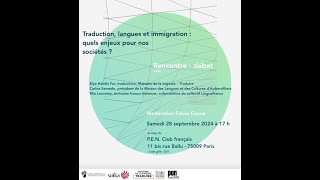 Traduction langues et immigration  quels enjeux pour nos sociétés [upl. by Enyrb]