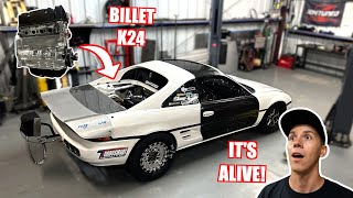 First Start on The Mr2s New BILLET K24 [upl. by Eileen]