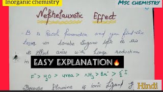 HindiNephelaeuxetic effect amp racah parameter in hindi inorganic chemistryMsc chemistry sem2 csir [upl. by Natsirt621]