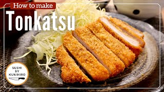 How to make Tonkatsu Japanese Pork Cutlet Step by step guide [upl. by Yenahc]