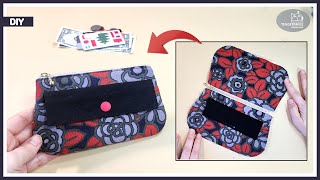 Sewing gift idea🎁🎀 How to make a lovely mini wallet  free pattern [upl. by Faunia472]