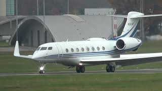 GULFSTREAM G650 N312AT LANDING AT FARNBOROUGHEGLF UK 16112024 [upl. by Yetsirhc]