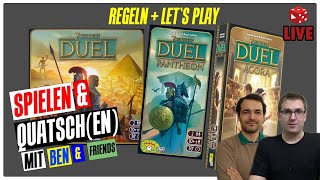 LIVE 7 Wonders Duel  Pantheon amp Agora Spiel Regeln und Lets Play deutsch [upl. by Oiracam]