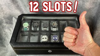 High Quality Watch Box with 12 Slots Rothwell Watch Box Review [upl. by Ynnam]