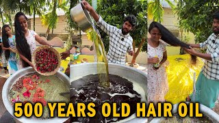 500 Years Old Hair Oil Making Process  Fix All hair Problems  Viral Adivasi hair Oil [upl. by Gelasius490]