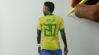 Como desenhar o Vinícius Júnior da Seleção Brasileira [upl. by Rednaeel948]