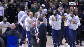 Cleveland Cavaliers mob former teammate Matthew Dellavedova during championship ring ceremony [upl. by Golden]